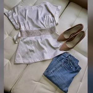 Satin white blouse